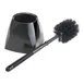 Winco BR-15SET-B Toilet Bowl Brush with Caddy, Heavy-Duty Plastic Construction, Black Finish, Set 1 image