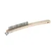Winco BR-319 14" Wire Brush with Steel Bristles, Wood Handle, 3×19 Wire Rows, Scraper – 1 Dozen 1 image