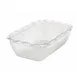 Winco CRK-10C Fluted Rectangular 5 lb. Clear Tulip Deli Crock, SAN, Clear 1 image