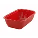 Winco CRK-10R 5 lb. Red Tulip Deli Crock, 10" X 7" X 3", Rectangular, SAN, Red 1 image