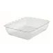 Winco CRK-13C 10 lb. Clear Tulip Deli Crock, 13" X 10" X 3", Rectangular, SAN, Clear 1 image