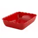 Winco CRK-13R 10 lb. Red Tulip Deli Crock, 13" X 10" X 3", Rectangular, SAN, Red 1 image