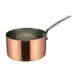Winco DCWA-204C 10 Oz. Copper Plated 3-1/2" Diameter Mini Sauce Pan Serving Dish w/ Handle 1 image