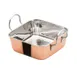 Winco DDSB-201C Copper Plated Steel 4-1/2" x 4-1/2" Mini Roasting Pan Serving Dish - 13 Oz. 1 image