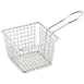 Winco FBM-443S 4" Square Stainless Steel Mini Fry Basket / Dishwasher Safe 1 image