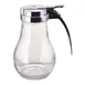 Winco G-116 Syrup Dispenser, 14 oz Glass Jar, Chrome-Plated Metal Thumb-Operated Top - 1 Dozen 1 image