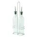 Winco GOB-8S Oil & Vinegar Cruet Set, 2 x 8 oz Glass Bottles with Lids, Chrome‑Plated Rack 1 image