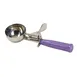 Winco ICD-10P 3.75 Oz. Allergen Free Purple Plastic Handle Stainless Steel #10 Ice Cream Disher 2 image