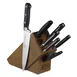 Winco KFP-BLKA Acero 8-Piece NSF Knife Block Set with knife set, Shears and Sharpening Steel 1 image