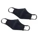 Winco MSK-1KML - 2-Ply 100% Cotton Face Mask, Medium/Large, Black, 7-1/4" x 5-1/2" - 2/Pack 1 image