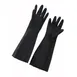 Winco NLG-1018 Large Black Natural Latex Janitorial Gloves, 18" Long, Heavy-Duty Grip - 1 Pair 1 image