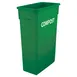 Winco PTC-23GRC 23 Gallon Green Plastic Slender Trash Can w/ Compost Sign 1 image
