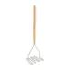 Winco PTM-18S 4-1/2" Square Faced Potato Masher, 17-3/4" Wood Handle, Nickel Plated 1 image