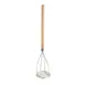 Winco PTM-24R Round Potato Masher, 5" Dia., 24-1/2" Wood Handle, Nickel Plated 1 image