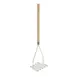 Winco PTM-24S 5-1/4" Square Faced Potato Masher, 24" Wood Handle, Nickel Plated 1 image