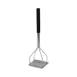 Winco PTMP-18S Chrome Plated 17 3/4" Square Potato Masher with Soft Grip Handle 1 image