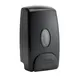 Winco SD-100K Black 1 Liter Black Manual Soap Dispenser, Wall Mount 1 image