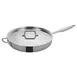 Winco TGET-7 7 Qt. Tri-Ply Induction Ready Saute Pan with Cover, Riveted Handles 1 image