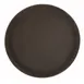 Winco TRH-11 Easy-Hold 11" Round Rubber‑Lined Plastic Serving Tray, Brown, NSF Certified, Non‑Slip Surface 1 image