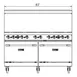 Dukers Appliance Co DCR60-10B 60" Gas Restaurant Range, 10 Burners, 2 Standard Ovens, 400.000 BTU 9 image