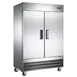 Grista GRFZ-2DES 54" 2-Solid Door Reach-In Freezer, Bottom Mounted, 48 cu. ft., Stainless Steel Exterior 1 image