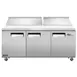 Coldline SP72T 70" 3-Section Refrigerated Sandwich and Salad Prep Table, 18 Pans, Stainless Steel 1 image
