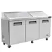 Coldline SPN-72 72" 3-Door Refrigerated Sandwich and Salad Prep Table, 18 Pans, Stainless Steel 1 image