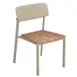 emuamericas E247T Shine Stacking Side Chair, Outdoor/Indoor, Teak Seat, Aluminum Frame, Powder Coat Finish 1 image