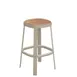 emuamericas E657T Thor Stacking Barstool, Outdoor/Indoor, Backless, Teak Seat, Tubular Steel Frame 1 image