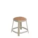 emuamericas E658T Thor Stacking Stool, Outdoor/Indoor, Backless, Teak Seat, Tubular Steel Frame, e-Coated Powder Coat Finish 1 image