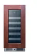 Summit CL155WC1PNR 15" Wine Cooler, 20‑Bottle, 41‑68°F Range, Reversible Door, Sabbath Mode 1 image