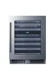 Summit CL244WC2 Dual‑Zone Wine Cooler 24" Black Stainless, 48‑Bottle Glass Door, LED, R600a, ETL 1 image