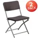Flash Furniture 2-DAD-YCZ-61-GG Hercules Series Folding Chair, 18"W x 22-1/4"D x 31-1/4"H, Brown Rattan, Gray Steel Frame, Set of 2 1 image