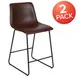 Flash Furniture 2-ET-ER18345-24-DB-GG Bar Stool, 18"W x 22"D x 35-1/2"H, 300 lbs, Brown Leather Seat/Back 1 image