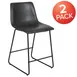 Flash Furniture 2-ET-ER18345-24-GY-GG Reagan Bar Stool Set2 300lb 18"W x 22"D x 35-1/2"H Gray Bonded SeatBack 1 image