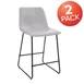 Flash Furniture 2-ET-ER18345-24-LG-GG Bar Stool Set, 300 lb, 18"W x 22"D x 35.5"H, LeatherSoft Seat/Back, Armless 1 image