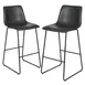 Flash Furniture 2-ET-ER18345-30-GY-GG Bar Stools 2, 300 lb, 18"W x 22"D x 42"H, Gray LeatherSoft Seat & Back 1 image