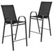Flash Furniture 2-JJ-092H-GG Brazos Series Stacking Patio Barstool Set of 2, 352 lb, Black Metal Frame, Black Textilene Fabric 1 image