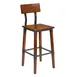 Flash Furniture 2-XU-DG-W0236B-GG Barstool, 500 lb, Rustic Walnut, Wood Back & Seat, Beechwood Frame, Armless 1 image