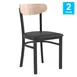 Flash Furniture 2-XU-DG6V5BV-NAT-GG Wright Dining Chair Set of 2, 500 lb. Capacity, Black Vinyl Seat, Natural Birch Finish 1 image