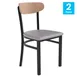 Flash Furniture 2-XU-DG6V5GYV-NAT-GG Wright Dining Chair Set of 2, 500 lb. Capacity, Gray Vinyl Upholstered Seat, Natural Birch Finish 1 image