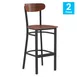 Flash Furniture 2-XU-DG6V6B-WAL-GG Wright Bar Stool, 500 lb, Walnut Finish, Steel Frame, Boomerang Back, Set 2 1 image