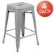 Flash Furniture 4-ET-31320-24-SV-R-GG Cierra Stacking Bar Stool, 24" Height, 440 lb., Silver, 10-Set Stackable 1 image
