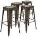 Flash Furniture 4-ET-31320-30-GN-R-GG Indoor Bar Stools 4 440 lbs 17"W x 17"D x 30"H Stackable Metal Footrest 1 image