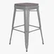 Flash Furniture 4-ET-31320-30-SV-R-PL2G-GG Bar Stool Set 4, 440 lb, 17"W x 17"D x 30"H, Gray Resin Seat, Silver 1 image