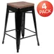 Flash Furniture 4-ET-31320W-24-BK-R-GG Cierra Stool 440 lb, 16"W x 16"D x 24"H stackable, wood seat black 4 set 1 image