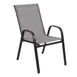 Flash Furniture 4-JJ-303C-G-GG Brazos Series Stacking Patio Chair Set of 4, 350 lb, Gray Textilene, Black Powder Coated Frame 1 image