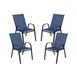 Flash Furniture 4-JJ-303C-NV-GG Brazos Series Stacking Patio Chair Set of 4, 350 lb, Navy Textilene, Black Powder Coated Steel Frame 1 image