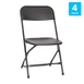 Flash Furniture 4-LE-L-3-W-BK-GG Hercules Series Big & Tall Folding Chair, 650 lb, Black, Steel Frame, Plastic Seat & Back, Set of 4 1 image