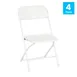 Flash Furniture 4-LE-L-3-W-WH-GG Hercules Series Big & Tall Folding Chair, 650 lb, White, Plastic Back & Seat, Steel Frame 1 image